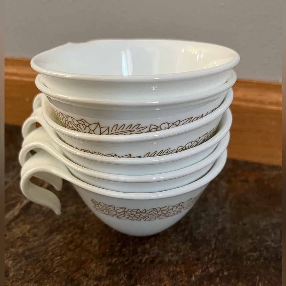 A set of 6 Vintage Corelle Woodland brown hook handle coffee tea cups Corning. - Picture 4 of 10
